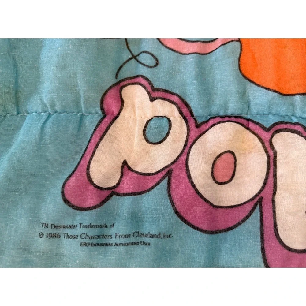 Vintage 1986 Popples Sleeping Bag ERO Industries Blue Yellow Retro 80s Kids Toy